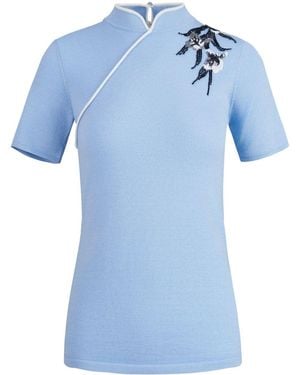 Shanghai Tang Qipao Top - Blue