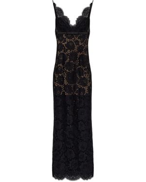 Self-Portrait Lace-Panelled Maxi Dress - Black