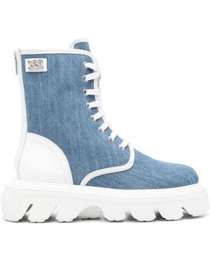 Casadei Generation C Denim Boots - Blue