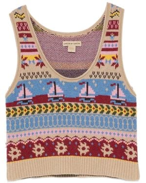 GARCON BY GARCON Patterned Knitted Vest - Pink
