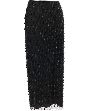 Carolina Herrera Crystal-Embroidered Pencil Skirt - Black