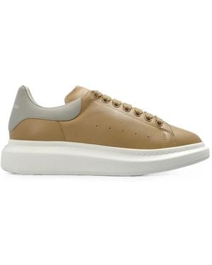 McQueen Oversized Leather Trainers - Natural