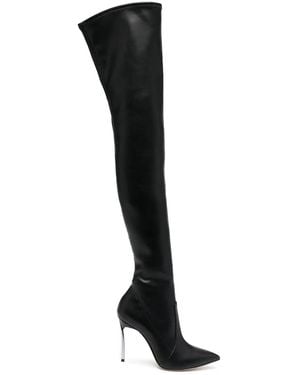 Casadei Blade Eco Leather Over The Knee Boots - Black