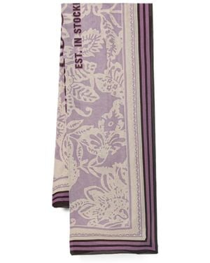 Marc O' Polo Floral-Print Scarf - Purple