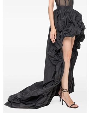 Nissa Asymmetric Taffeta Skirt - Black