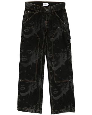 VAQUERA Vaqueros con estampado gráfico - Negro