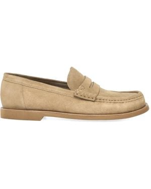 Gianvito Rossi Vernon Suede Loafers - Natural