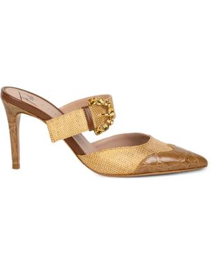 Roberto Festa Camilla Buckle-Strap Mules - Metallic