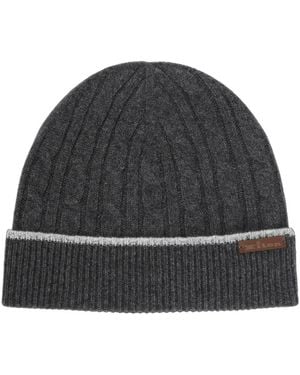 Kiton Cable-Knit Beanie Hat - Black