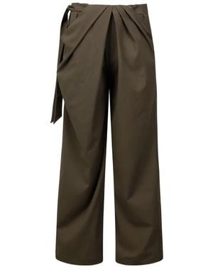 Nach Draped Wide-Leg Trousers - Grey