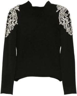 Circus Hotel Crystal-Embellished Cut-Out Sweater - Black