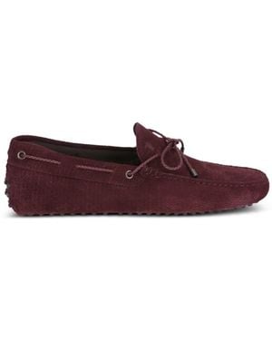 Tod's Bow-Detail Suede Driver Shoes - Purple