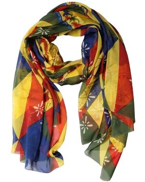 Dolce & Gabbana Carretto-Print Silk Scarf - Blue