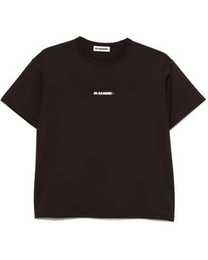 Jil Sander Logo-Appliqué T-Shirt - Black