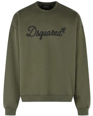 DSquared² Logo-Detail Cotton Sweatshirt - Green