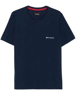 Kiton Logo-Embroidered T-Shirt - Blue
