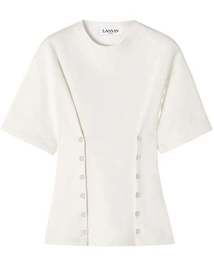 Lanvin Button-Detailed Fitted Top - White