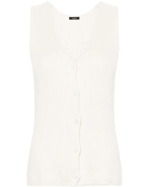 JOSEPH Ribbed Linen-Blend Vest - White