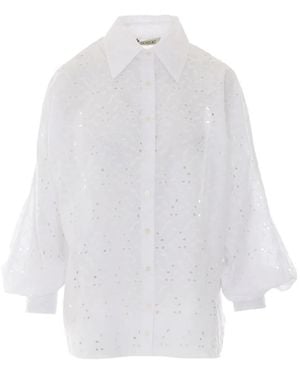 SOSUE Antonia Lace-Embroidered Shirt - White