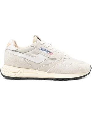 Autry Reelwind Leather Panelled Trainers - White