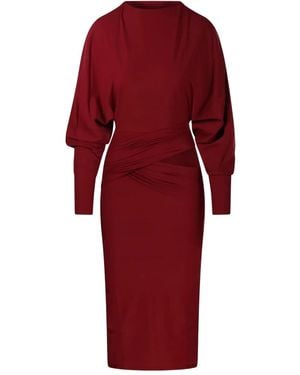 Amazuìn Karen Draped Open Back Dress - Red
