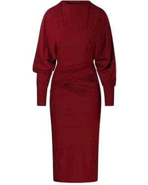 Amazuìn Karen Draped Open Back Dress - Red