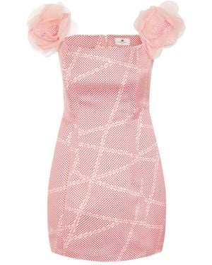 Elisabetta Franchi Duchesse Satin Mini Dress - Pink