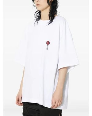 Fiorucci T-Shirt Met Borduurwerk - Wit