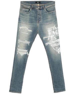 Amiri Ripped Print Jeans - Blue