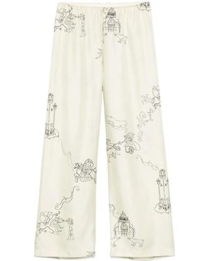 Nanushka Satin Straight Pants - Natural