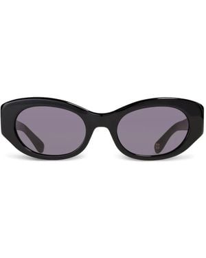 Ganni X Ace & Tate Dakota Oval-Frame Sunglasses - Black