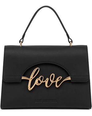 Love Moschino Logo-Lettering Shoulder Bag - Black