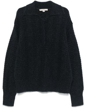 Remain Brushed Mohair-Blend Polo Sweater - Black