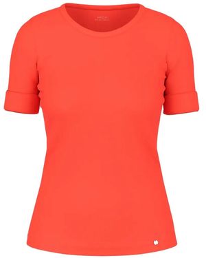 Marc Cain T-Shirt Ajusté À Ourlet Retroussé - Red