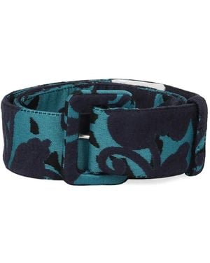 Miu Miu Floral-Print Buckle Belt - Blue