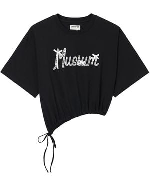 Musium Div. Logo-Embroidered T-Shirt - Black