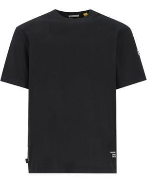 Moncler X Fragment Logo-Print T-Shirt - Black