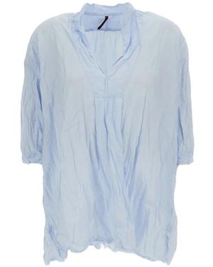 Daniela Gregis Kora Crinkled-Cotton Shirt - Blue