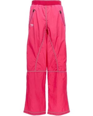 Tom Ford Logo Nylon Trousers - Pink