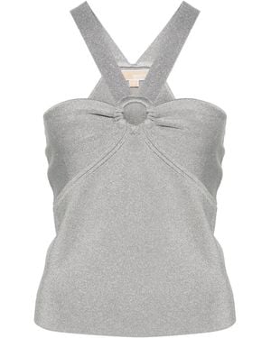 MICHAEL Michael Kors Halterneck Knitted Top - Grey