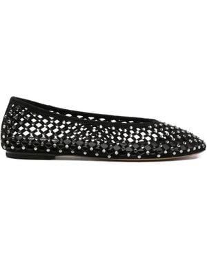 Lola Cruz Embellished Ballet Flats - Black