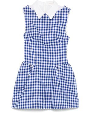 ShuShu/Tong Gingham Check-Print Mini Dress - Blue