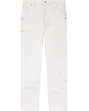 Advisory Board Crystals Embellished Canvas Regular Pants - White