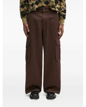 KENZO Cotton Cargo Trousers - Brown