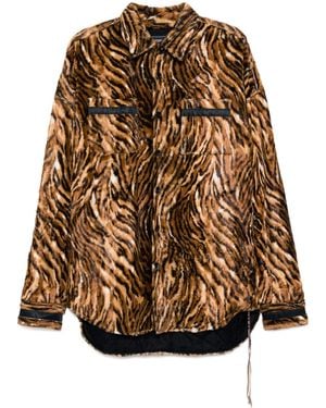 MASTERMIND WORLD Giacca Leopardata - Marrone
