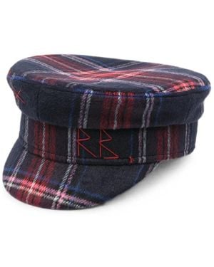 Ruslan Baginskiy Checked Baker Boy Cap - Blue
