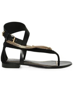 Lanvin Chain-Embellished Buckle-Fastening Sandals - Black