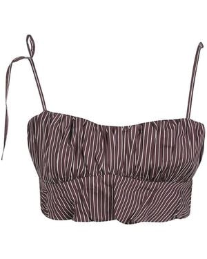 Faithfull the Brand Pinstripe Top - Purple