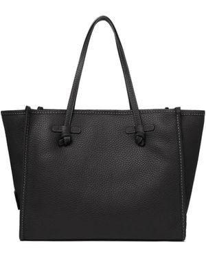 MARCELLA CLUB Large Marcella Knotted Leather Tote Bag - Black