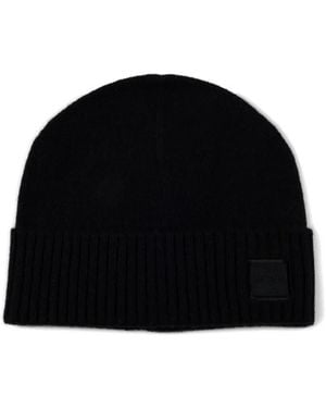 BOSS Logo-Patch Beanie Hat - Black